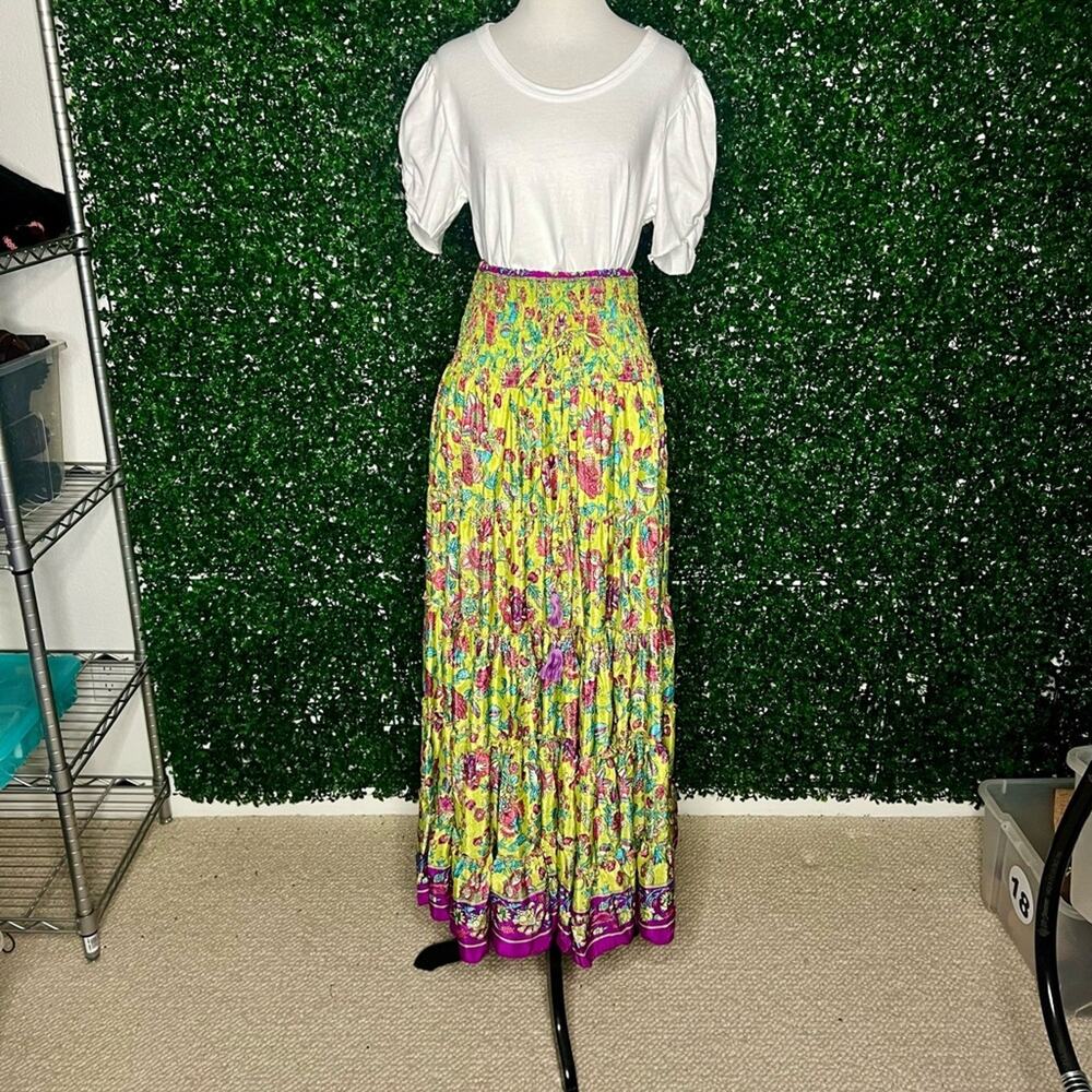 *NWT Women’s Boho Zury Indian Tropic Long Skirt with Elastic Waist – One Size